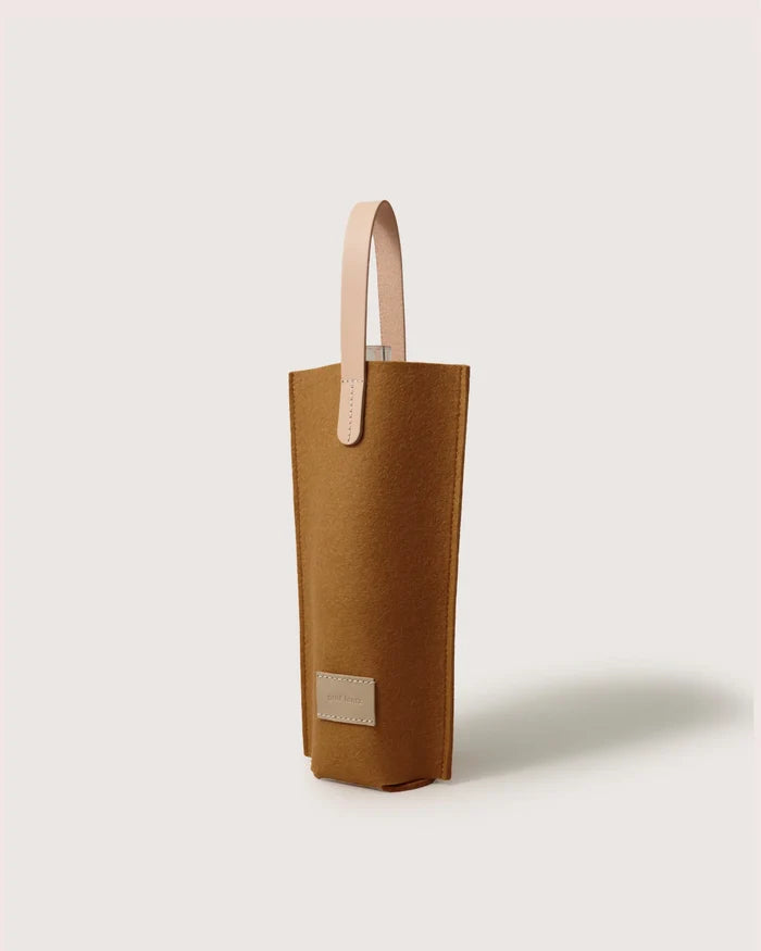 Hana Merino Wool Bottle Bag - Honey Vachetta