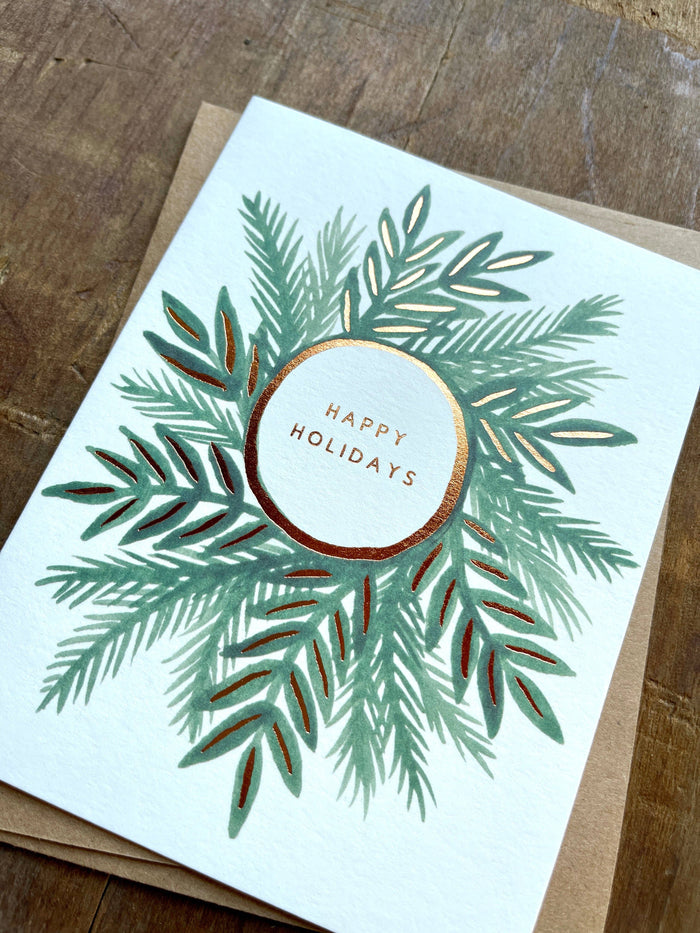 "Happy Holidays" Foil Stamped Cards