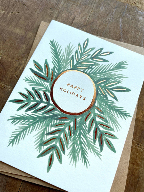 "Happy Holidays" Foil Stamped Cards