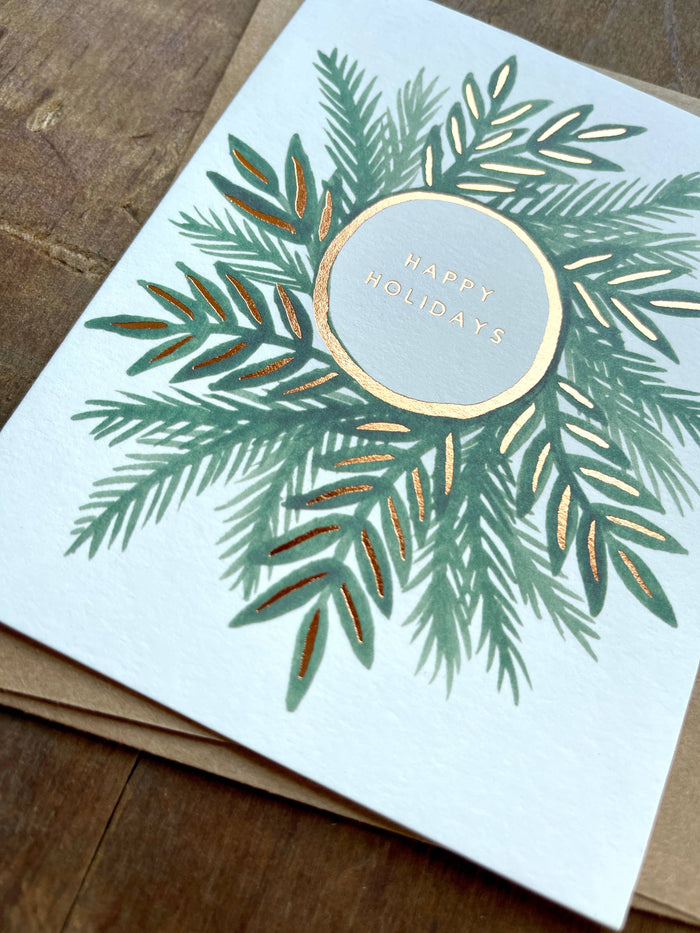 "Happy Holidays" Foil Stamped Cards