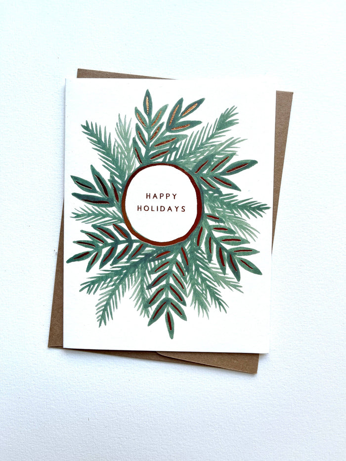 "Happy Holidays" Foil Stamped Cards