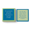 The Drinks On Me Housekeeping Napkin features a green border and the quote, “My housekeeping style is best described as There appears to have been a struggle.” Perfect for bar carts or as a hostess gift.