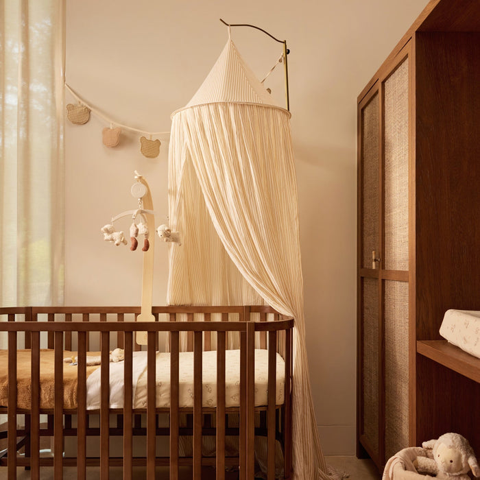 Jollein - Canopy - Stripe Oatmeal / Hazel - Mabel & Fox
