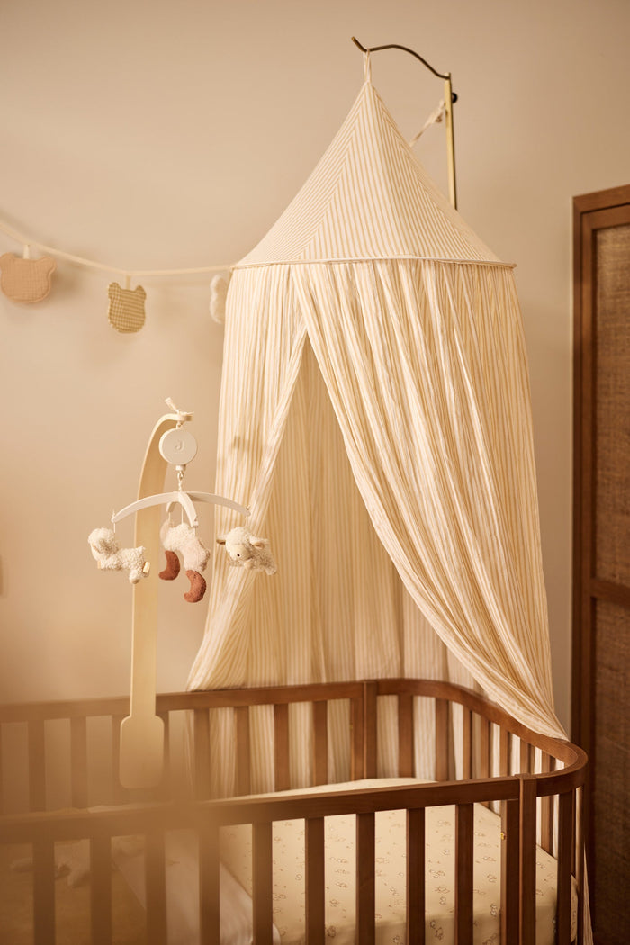 Jollein - Canopy - Stripe Oatmeal / Hazel - Mabel & Fox