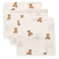 Jollein - Mouth Cloth Muslin 31x31cm - Mini Teddy Bear (3 Pack)