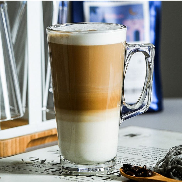 Latte Coffee Mugs - 240ml - Clear 6's