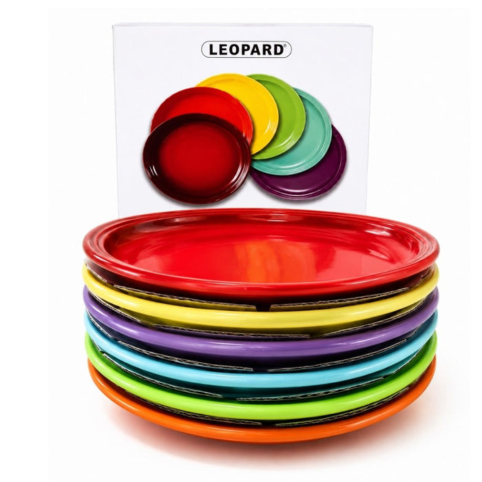 Leopard - Rainbow Dinner Plate Set - 6 Piece