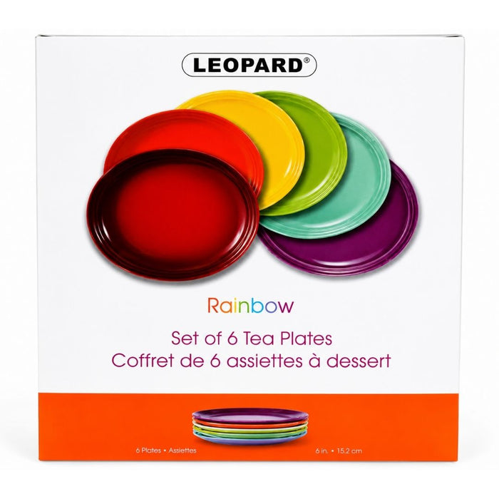 Leopard - Rainbow Dinner Plate Set - 6 Piece