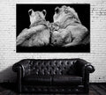 Lion Family in Black And White Wall Art Decor Frame Canvas Printing-1Panel - BlueArtDecor