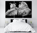Lion Family in Black And White Wall Art Frame Canvas Printing Decor-3Panels