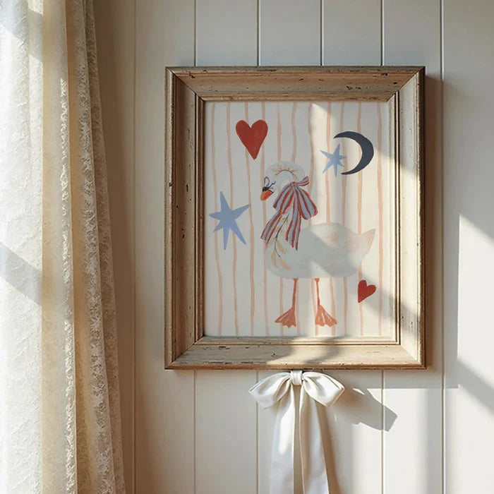Lion & The Pear - Hand-Illustrated Print - The Swan & The Moon - Mabel & Fox