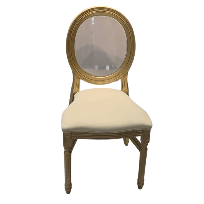 Louis Chair - Plastic Wood Look - Clear Back