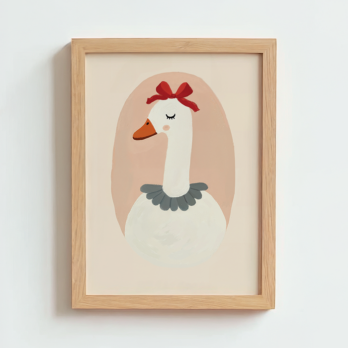 Mabel & Fox - Art Print - Goose with Bow - Mabel & Fox