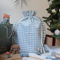 Mabel & Fox - Blue Gingham Ruffle Gift Sack