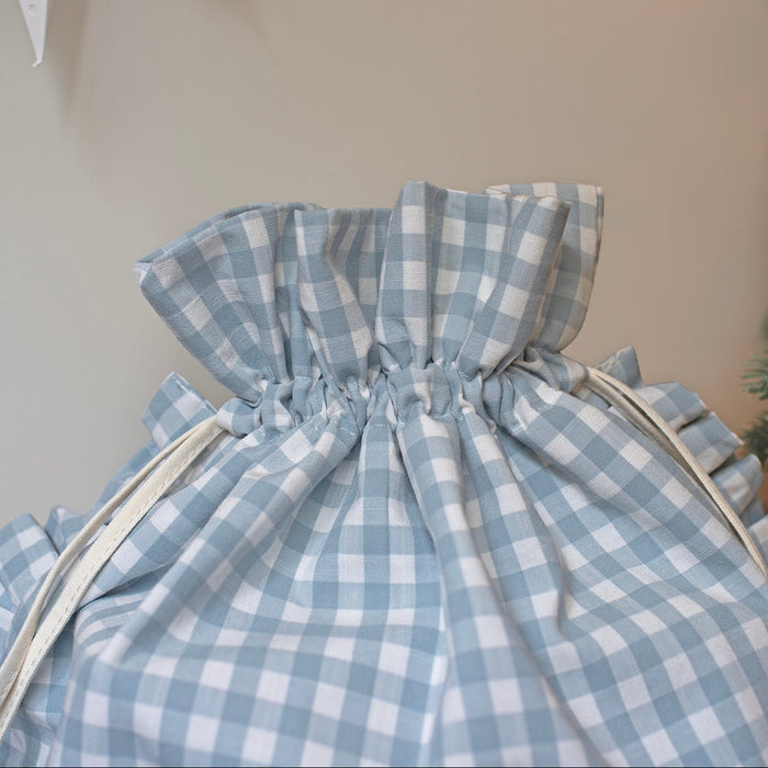 Mabel & Fox - Blue Gingham Ruffle Gift Sack