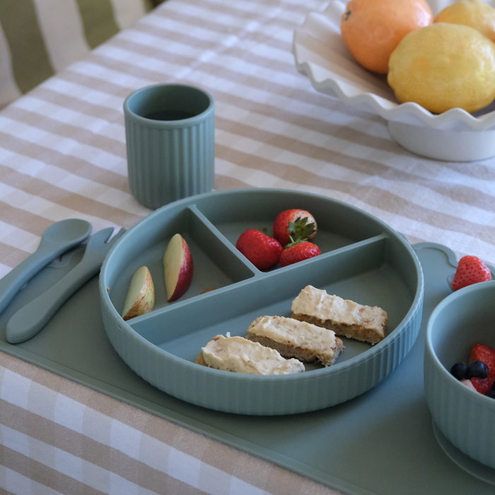 Mabel & Fox - Complete Silicone Tableware Set - Blue (7 Pcs) - Mabel & Fox