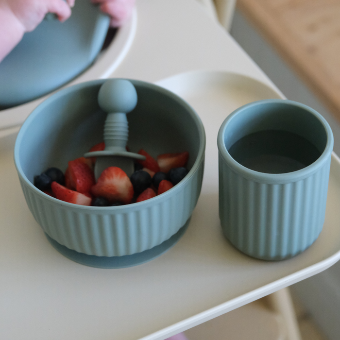Mabel & Fox - Complete Silicone Tableware Set - Blue (7 Pcs) - Mabel & Fox