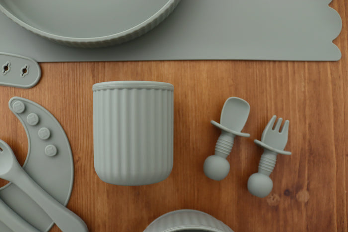 Mabel & Fox - Complete Silicone Tableware Set - Sage (7 Pcs) - Mabel & Fox