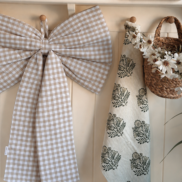 Mabel & Fox - Gingham Bow - Beige