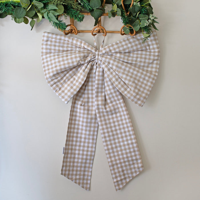 Mabel & Fox - Gingham Bow - Beige
