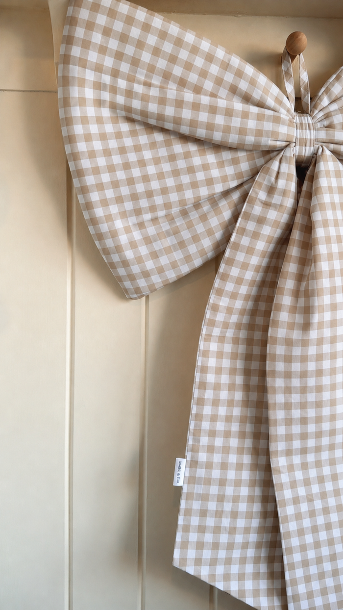 Mabel & Fox - Gingham Bow - Beige