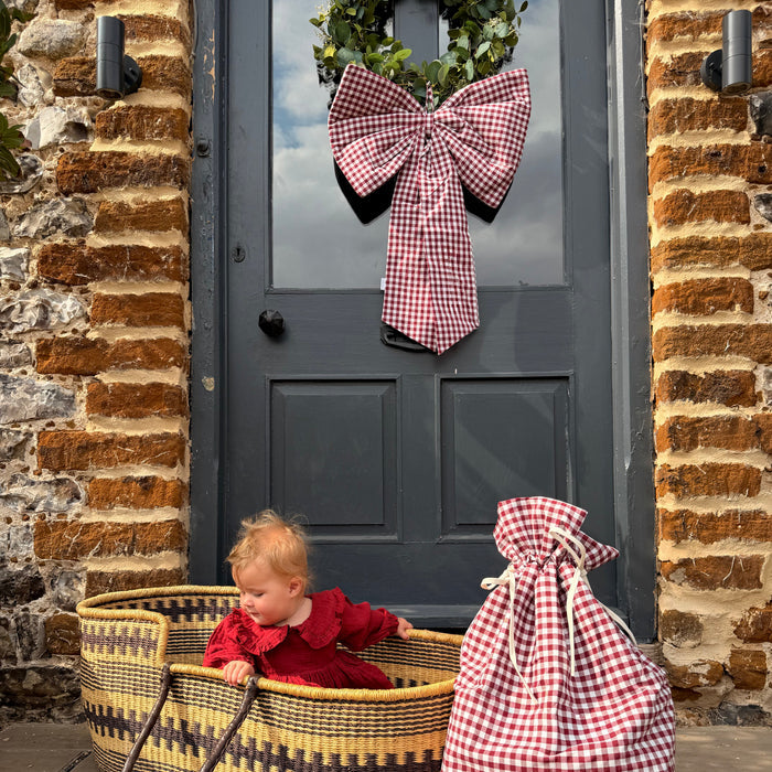 Mabel & Fox - Gingham Bow - Red