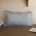 Mabel & Fox - Gingham Ruffle Cushion Cover - Blue