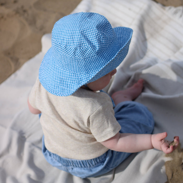 Mabel & Fox - Gingham Sun Hat - Blue - Mabel & Fox