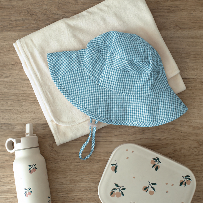 Mabel & Fox - Gingham Sun Hat - Blue - Mabel & Fox