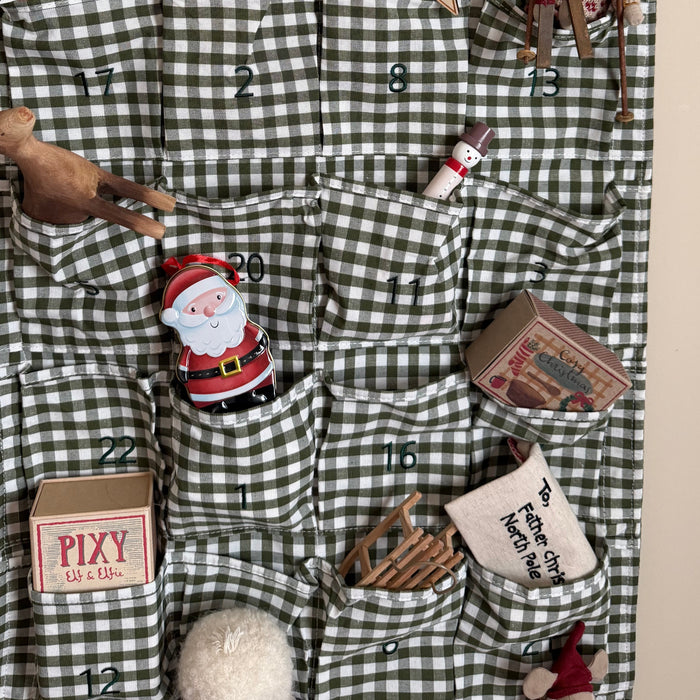 Mabel & Fox - Green Gingham Advent Calendar
