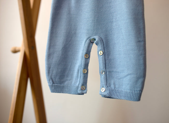 Mabel & Fox - Knitted Dungarees - Blue - Mabel & Fox