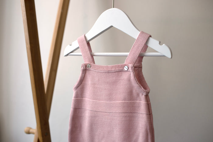 Mabel & Fox - Knitted Dungarees - Pink - Mabel & Fox