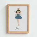 Mabel & Fox - Personalised Art Print - Blue Fairy - Mabel & Fox