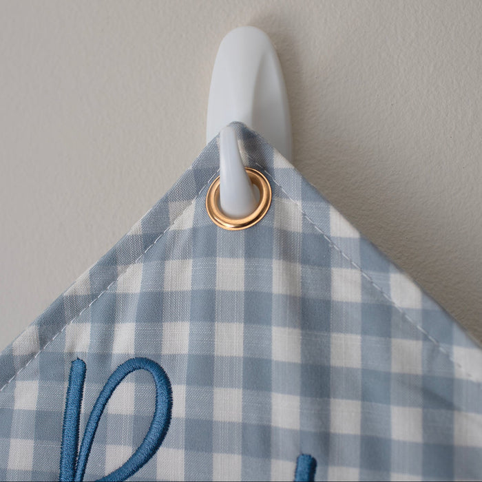 Mabel & Fox - Personalised Blue Gingham Advent Calendar - Embroidered