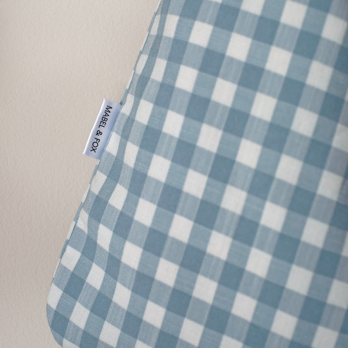 Mabel & Fox - Personalised Blue Gingham Stocking - Velvet Bow