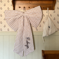 Mabel & Fox - Personalised Gingham Bow - Beige