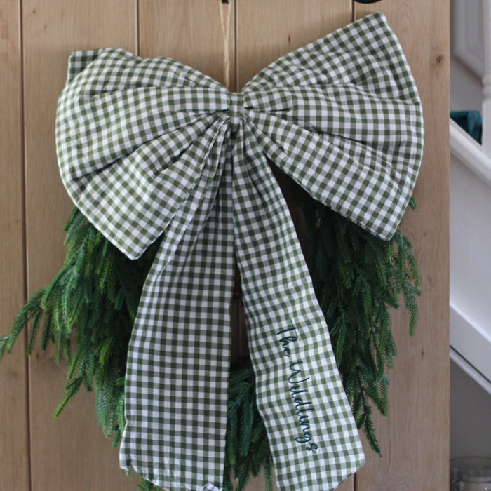Mabel & Fox - Personalised Gingham Bow - Green