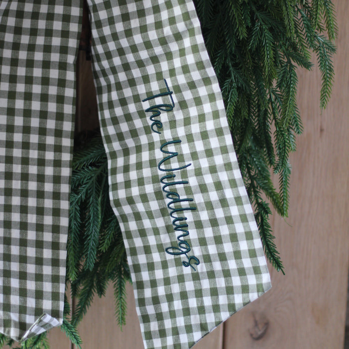 Mabel & Fox - Personalised Gingham Bow - Green
