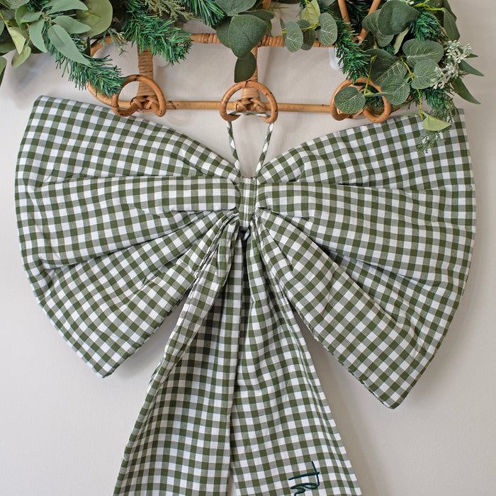 Mabel & Fox - Personalised Gingham Bow - Green