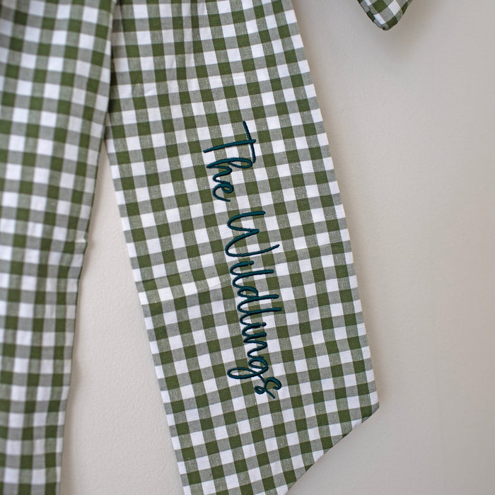 Mabel & Fox - Personalised Gingham Bow - Green