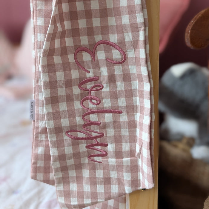 Mabel & Fox - Personalised Gingham Bow - Pink