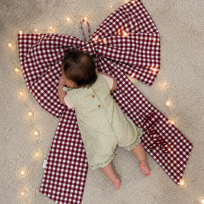 Mabel & Fox - Personalised Gingham Bow - Red
