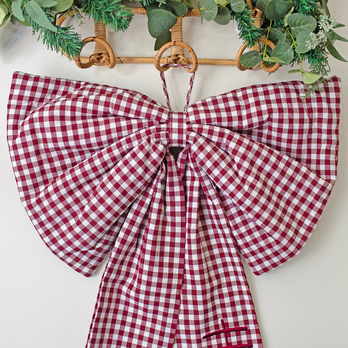 Mabel & Fox - Personalised Gingham Bow - Red
