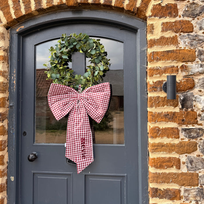 Mabel & Fox - Personalised Gingham Bow - Red