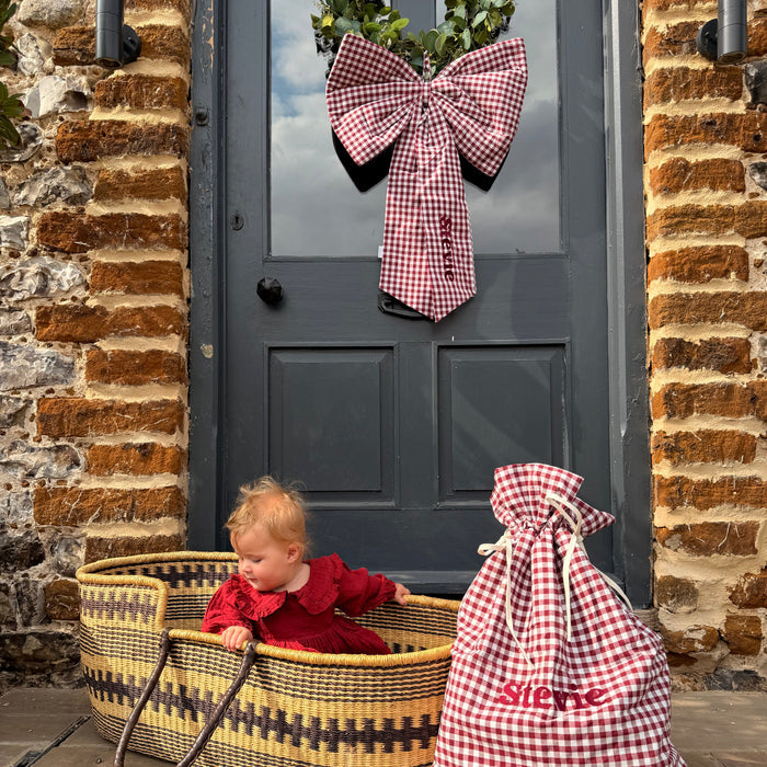 Mabel & Fox - Personalised Gingham Bow - Red