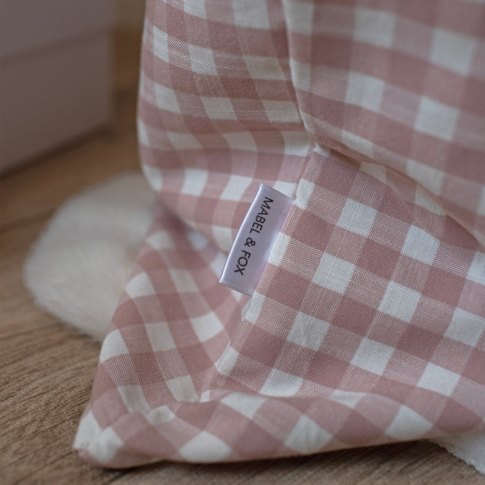 Mabel & Fox - Personalised Pink Gingham Gift Sack - Velvet Bow