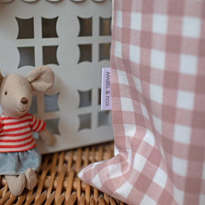 Mabel & Fox - Personalised Pink Gingham Mini Gift Sack - Embroidered
