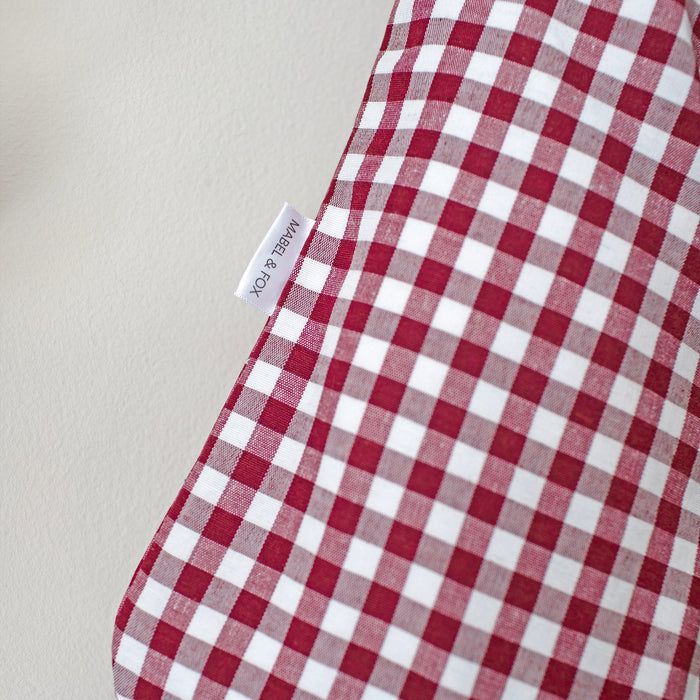 Mabel & Fox - Personalised Red Gingham Stocking - Velvet Bow