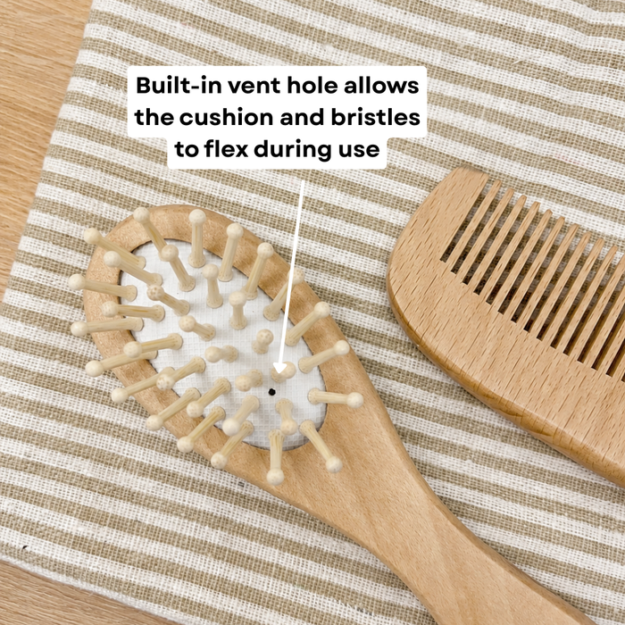 Mabel & Fox - Personalised Wooden Brush Set - Timeless Script