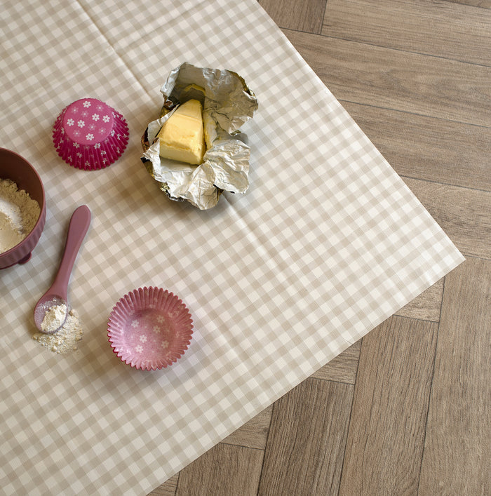 Mabel & Fox - Splash Mat - Beige Gingham - Mabel & Fox